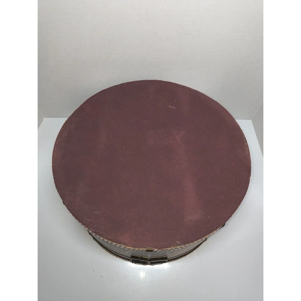 Vintage Style Nesting Round Hat Box Set Hardboard Metal Latch